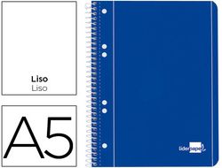 Cuaderno Espiral Liderpapel A5 Micro Serie Azul Tapa Blanda 80H 80 Gr Liso 6Taladros Azul