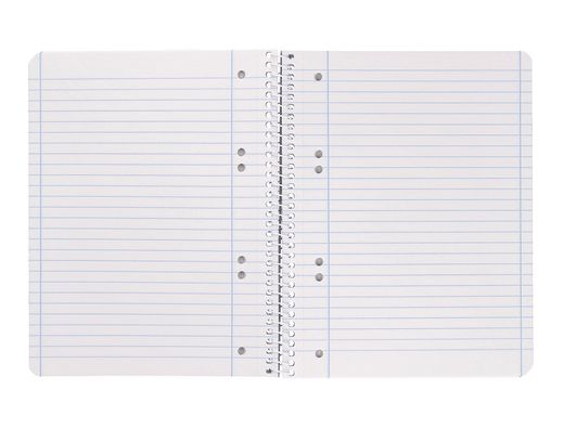 Cuaderno espiral liderpapel A5 micro smart tapa blanda 80h 75gr horizontal 7mm doble margen 6 taladros colores