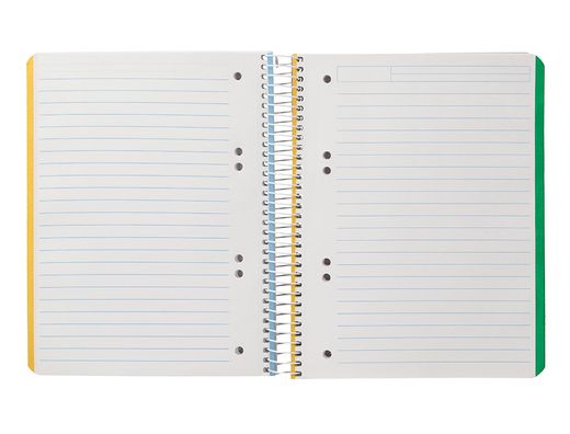 Cuaderno espiral liderpapel A5 micro witty tapa dura 120h 90gr horizontal 8mm 5 bandas 6 taladros colores surtidos