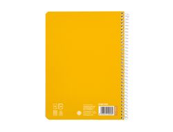 Cuaderno espiral liderpapel A5 pautaguia tapa blanda 40h 75 gr cuadro pautado 2,5mm color amarillo