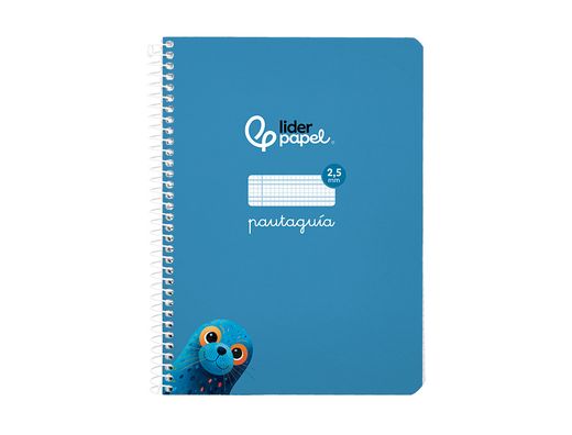 Cuaderno espiral liderpapel A5 pautaguia tapa blanda 40h 75 gr cuadro pautado 2,5mm color azul