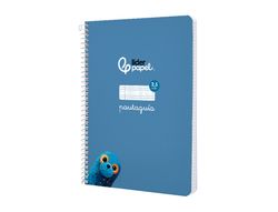 Cuaderno espiral liderpapel A5 pautaguia tapa blanda 40h 75 gr cuadro pautado 2,5mm color azul