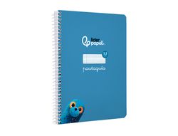 Cuaderno espiral liderpapel A5 pautaguia tapa blanda 40h 75 gr cuadro pautado 2,5mm color azul
