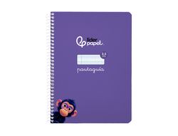 Cuaderno espiral liderpapel A5 pautaguia tapa blanda 40h 75 gr cuadro pautado 2,5mm color lila