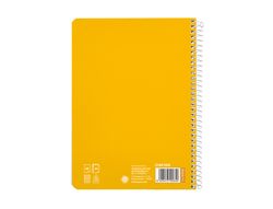 Cuaderno espiral liderpapel A5 pautaguia tapa blanda 40h 75 gr cuadro pautado 3mm color amarillo