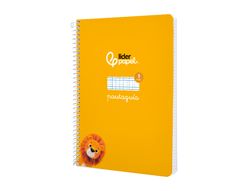 Cuaderno espiral liderpapel A5 pautaguia tapa blanda 40h 75 gr cuadro pautado 3mm color amarillo