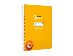 Cuaderno espiral liderpapel A5 pautaguia tapa blanda 40h 75 gr cuadro pautado 3mm color amarillo