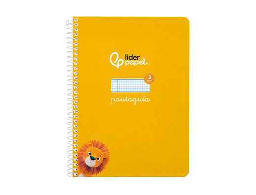 Cuaderno espiral liderpapel A5 pautaguia tapa blanda 40h 75 gr cuadro pautado 3mm color amarillo