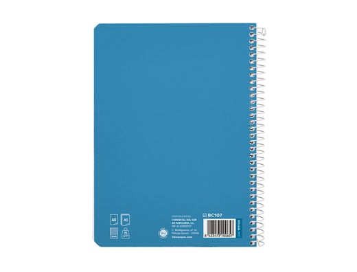 Cuaderno espiral liderpapel A5 pautaguia tapa blanda 40h 75 gr cuadro pautado 3mm color azul