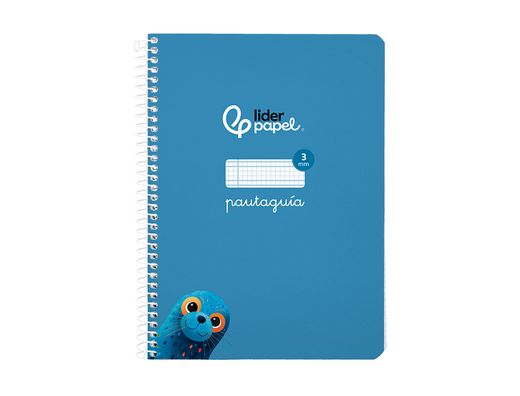 Cuaderno espiral liderpapel A5 pautaguia tapa blanda 40h 75 gr cuadro pautado 3mm color azul