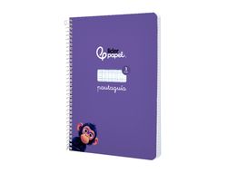 Cuaderno espiral liderpapel A5 pautaguia tapa blanda 40h 75 gr cuadro pautado 3mm color lila
