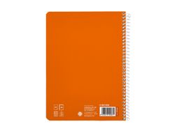 Cuaderno espiral liderpapel A5 pautaguia tapa blanda 40h 75 gr cuadro pautado 3mm color naranja