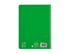 Cuaderno espiral liderpapel A5 pautaguia tapa blanda 40h 75 gr cuadro pautado 3mm color verde
