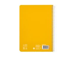 Cuaderno espiral liderpapel A5 pautaguia tapa blanda 40h 75 gr cuadro pautado 4mm color amarillo