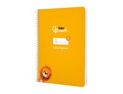 Cuaderno espiral liderpapel A5 pautaguia tapa blanda 40h 75 gr cuadro pautado 4mm color amarillo
