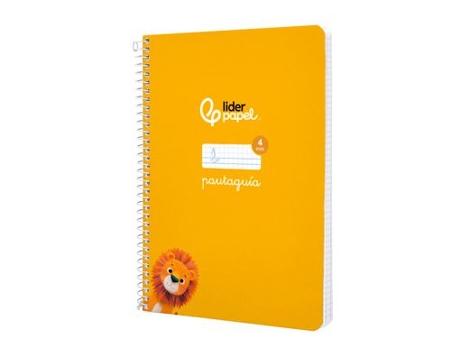 Cuaderno espiral liderpapel A5 pautaguia tapa blanda 40h 75 gr cuadro pautado 4mm color amarillo