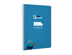 Cuaderno espiral liderpapel A5 pautaguia tapa blanda 40h 75 gr cuadro pautado 4mm color azul