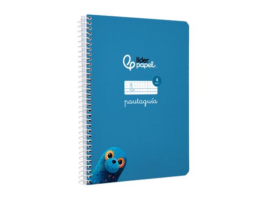Cuaderno espiral liderpapel A5 pautaguia tapa blanda 40h 75 gr cuadro pautado 4mm color azul