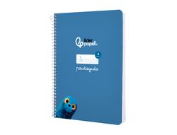 Cuaderno espiral liderpapel A5 pautaguia tapa blanda 40h 75 gr cuadro pautado 4mm color azul