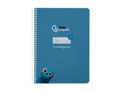 Cuaderno espiral liderpapel A5 pautaguia tapa blanda 40h 75 gr cuadro pautado 4mm color azul
