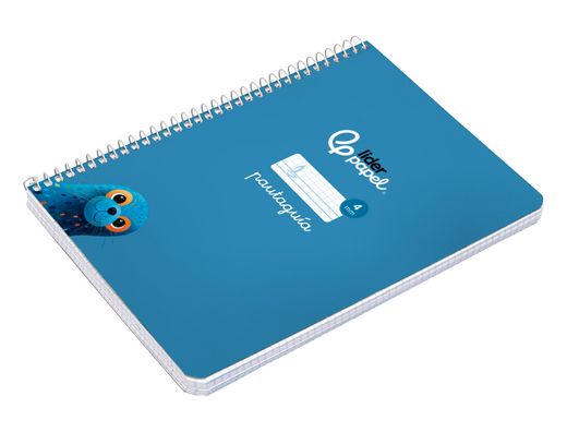 Cuaderno espiral liderpapel A5 pautaguia tapa blanda 40h 75 gr cuadro pautado 4mm color azul