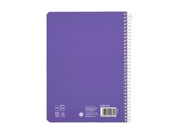 Cuaderno espiral liderpapel A5 pautaguia tapa blanda 40h 75 gr cuadro pautado 4mm color lila