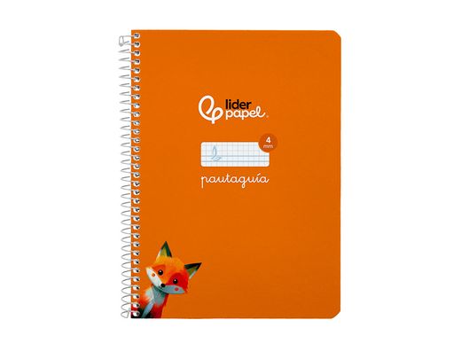 Cuaderno espiral liderpapel A5 pautaguia tapa blanda 40h 75 gr cuadro pautado 4mm color naranja