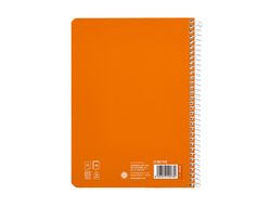 Cuaderno espiral liderpapel A5 pautaguia tapa blanda 40h 75 gr cuadro pautado 4mm color naranja