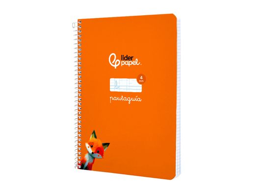Cuaderno espiral liderpapel A5 pautaguia tapa blanda 40h 75 gr cuadro pautado 4mm color naranja