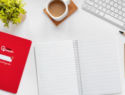 Cuaderno espiral liderpapel A5 pautaguia tapa dura 80h 90 gr cuadro pautado 3mm color rojo