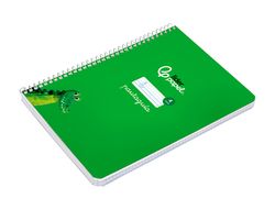 Cuaderno espiral liderpapel A5 pautaguia tapa dura 80h 90 gr cuadro pautado 4mm color verde