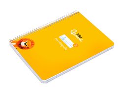 Cuaderno espiral liderpapel A5 pautaguia tapa dura 80h 90 gr cuadro pautado 5mm color amarillo
