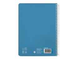 Cuaderno espiral liderpapel A5 pautaguia tapa dura 80h 90 gr cuadro pautado 5mm color azul