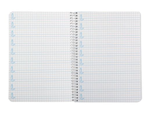 Cuaderno espiral liderpapel A5 pautaguia tapa dura 80h 90 gr cuadro pautado 5mm color lila