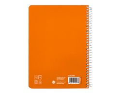 Cuaderno espiral liderpapel A5 pautaguia tapa dura 80h 90 gr cuadro pautado 5mm color naranja