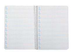 Cuaderno espiral liderpapel A5 pautaguia tapa dura 80h 90 gr cuadro pautado 5mm color rojo