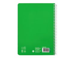 Cuaderno espiral liderpapel A5 pautaguia tapa dura 80h 90 gr cuadro pautado 5mm color verde