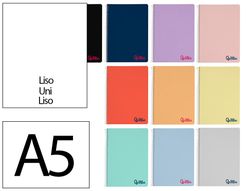 Cuaderno espiral liderpapel A5 wonder tapa plastico 80h 90gr liso colores surtidos