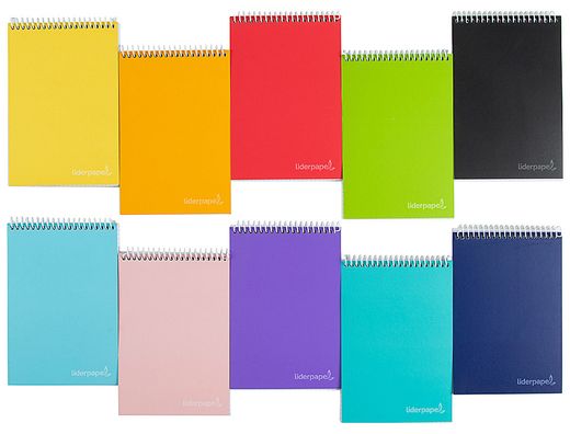 Cuaderno espiral liderpapel bolsillo dieciseiavo apaisado witty tapa dura dura 80h 60 grcuadro 4 mm colores stdos.
