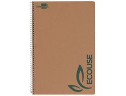 Cuaderno Espiral Liderpapel Cuarto Ecouse Tapa Cartulina Kraft 80H Papel Reciclado 60 Gr Cuadro 4Mm