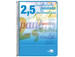 Cuaderno Espiral Liderpapel Cuarto Pautaguia Tapa Blanda 40H 80 Gr Cuadro Pautado 2,5Mmcon Margen Colores Surtidos