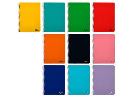 Cuaderno espiral liderpapel A5 smart tapa blanda 40h 75gr cuadro 4mm con margen colores surtidos