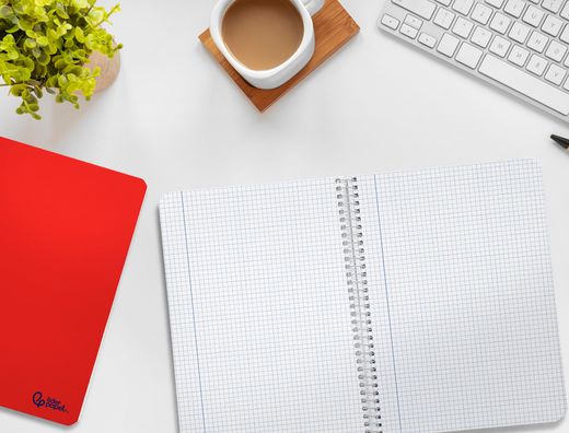 Cuaderno espiral liderpapel A5 smart tapa blanda 40h 75gr cuadro 4mm con margen colores surtidos