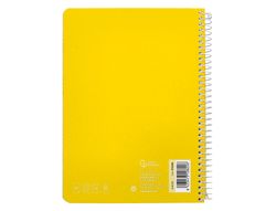 Cuaderno espiral liderpapel A5 witty tapa dura 80h 90gr cuadro 4mm con margen color amarillo