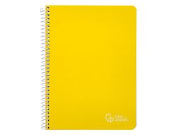 Cuaderno espiral liderpapel A5 witty tapa dura 80h 90gr cuadro 4mm con margen color amarillo