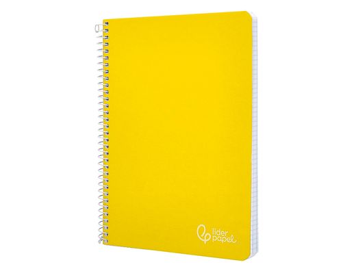 Cuaderno espiral liderpapel A5 witty tapa dura 80h 90gr cuadro 4mm con margen color amarillo