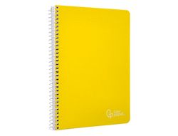 Cuaderno espiral liderpapel A5 witty tapa dura 80h 90gr cuadro 4mm con margen color amarillo