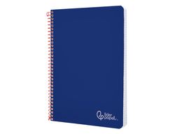 Cuaderno espiral liderpapel A5 witty tapa dura 80h 90gr cuadro 4mm con margen color azul marino