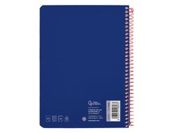 Cuaderno espiral liderpapel A5 witty tapa dura 80h 90gr cuadro 4mm con margen color azul marino