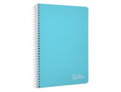 Cuaderno espiral liderpapel A5 witty tapa dura 80h 90gr cuadro 4mm con margen color azul